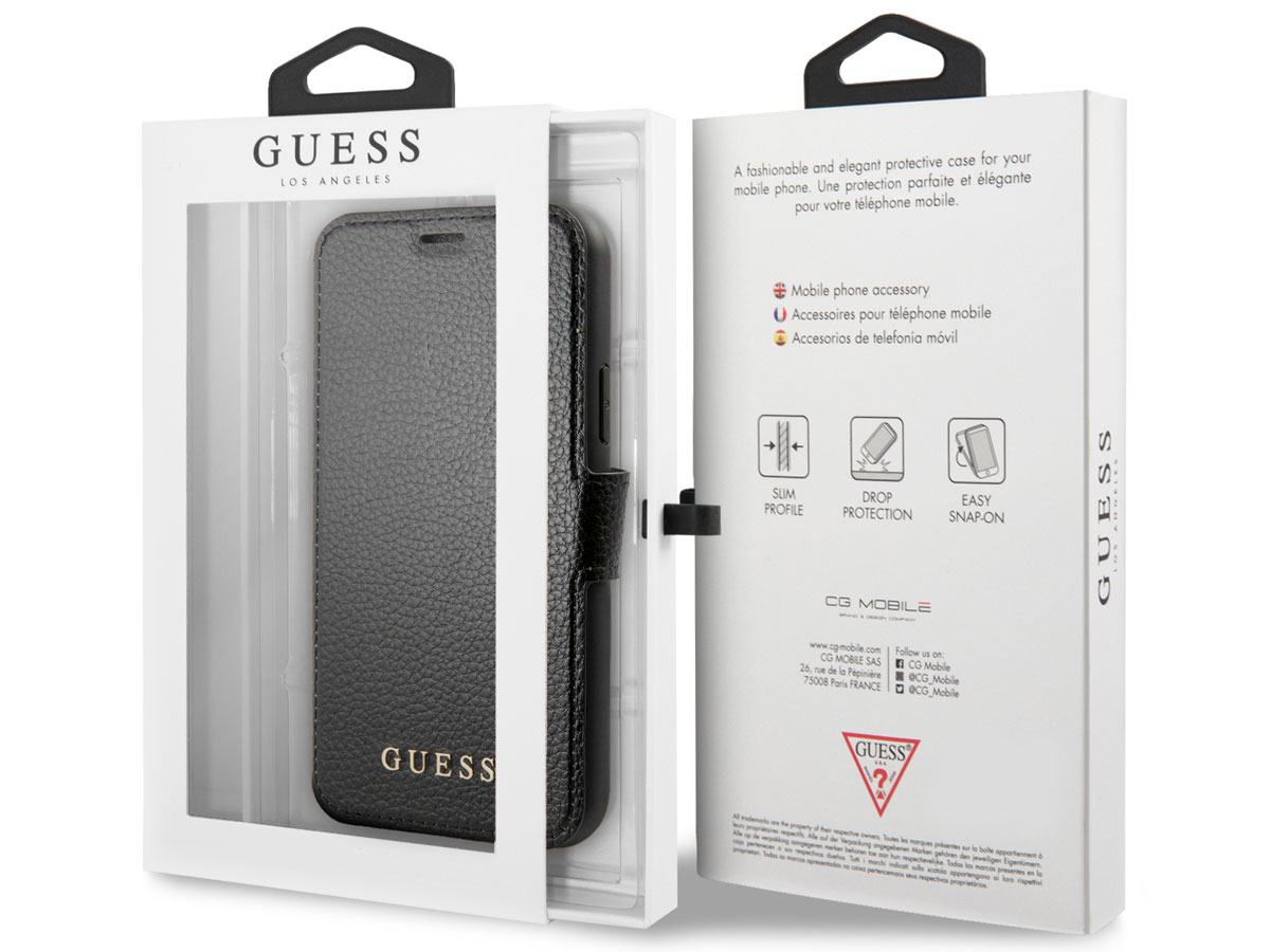 Guess Iridescent Bookcase Zwart - iPhone 11/XR hoesje