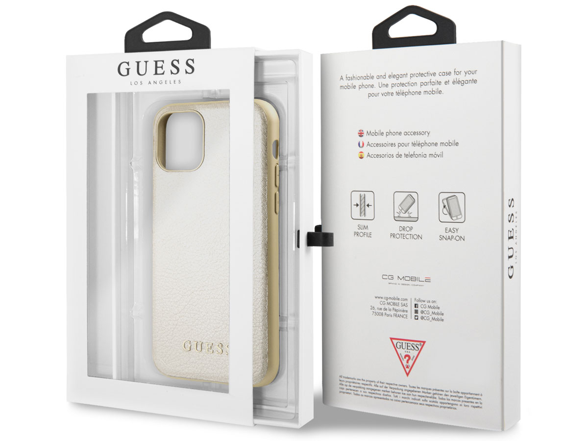 Guess Iridescent Hard Case Goud - iPhone 11 Pro hoesje