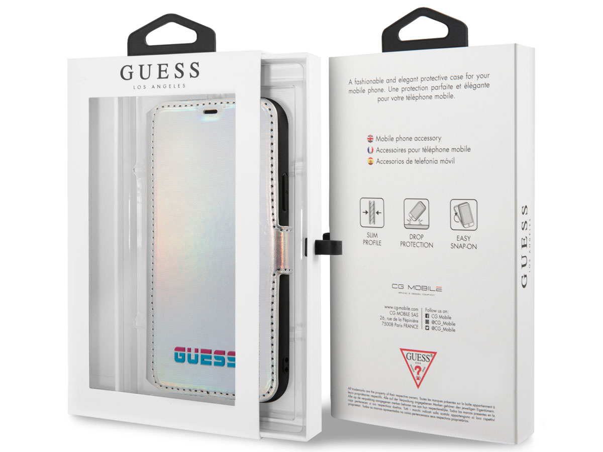 Guess Metallic Bookcase Zilver - iPhone 11 Pro hoesje