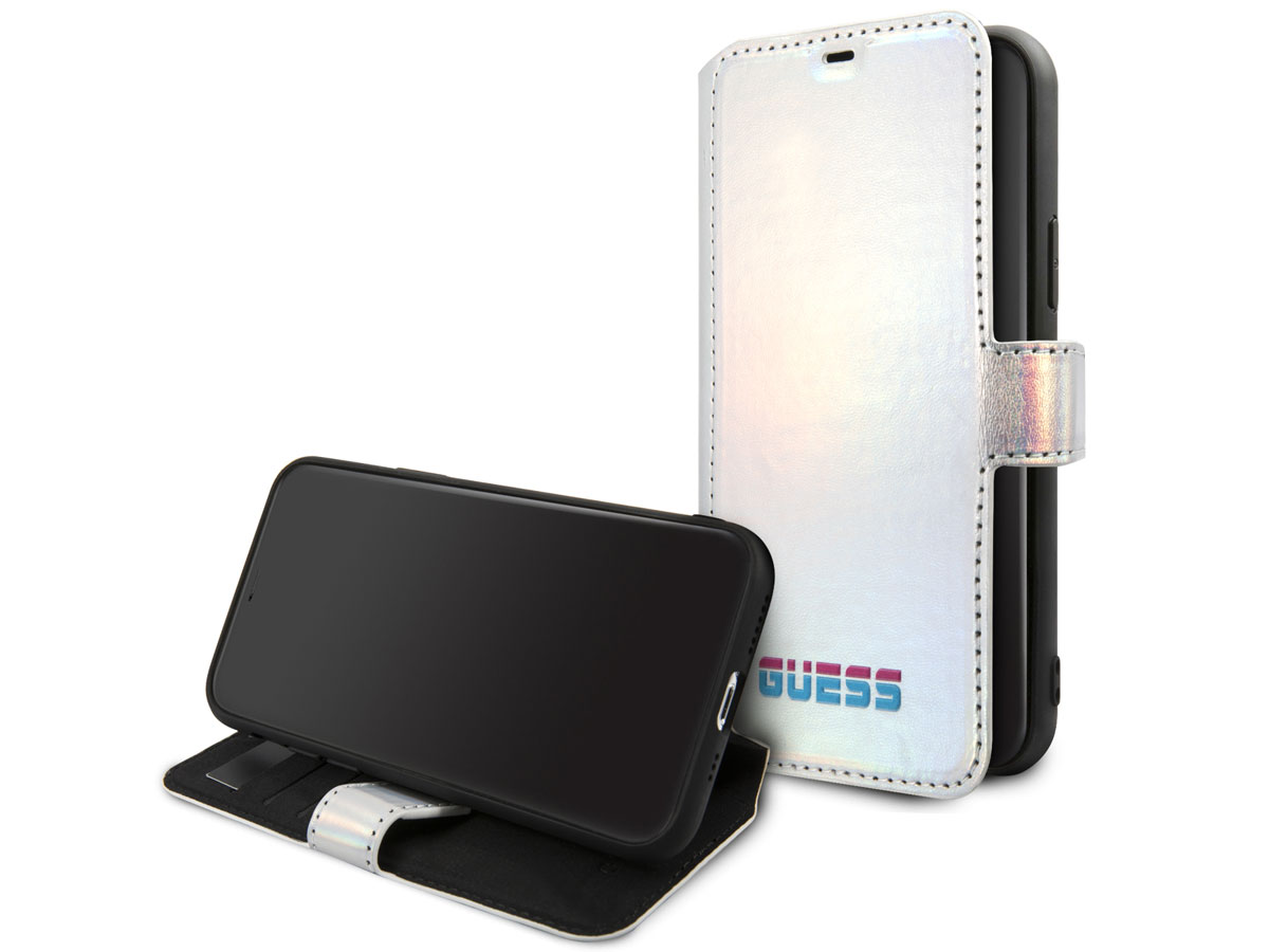 Guess Metallic Bookcase Zilver - iPhone 11 Pro hoesje