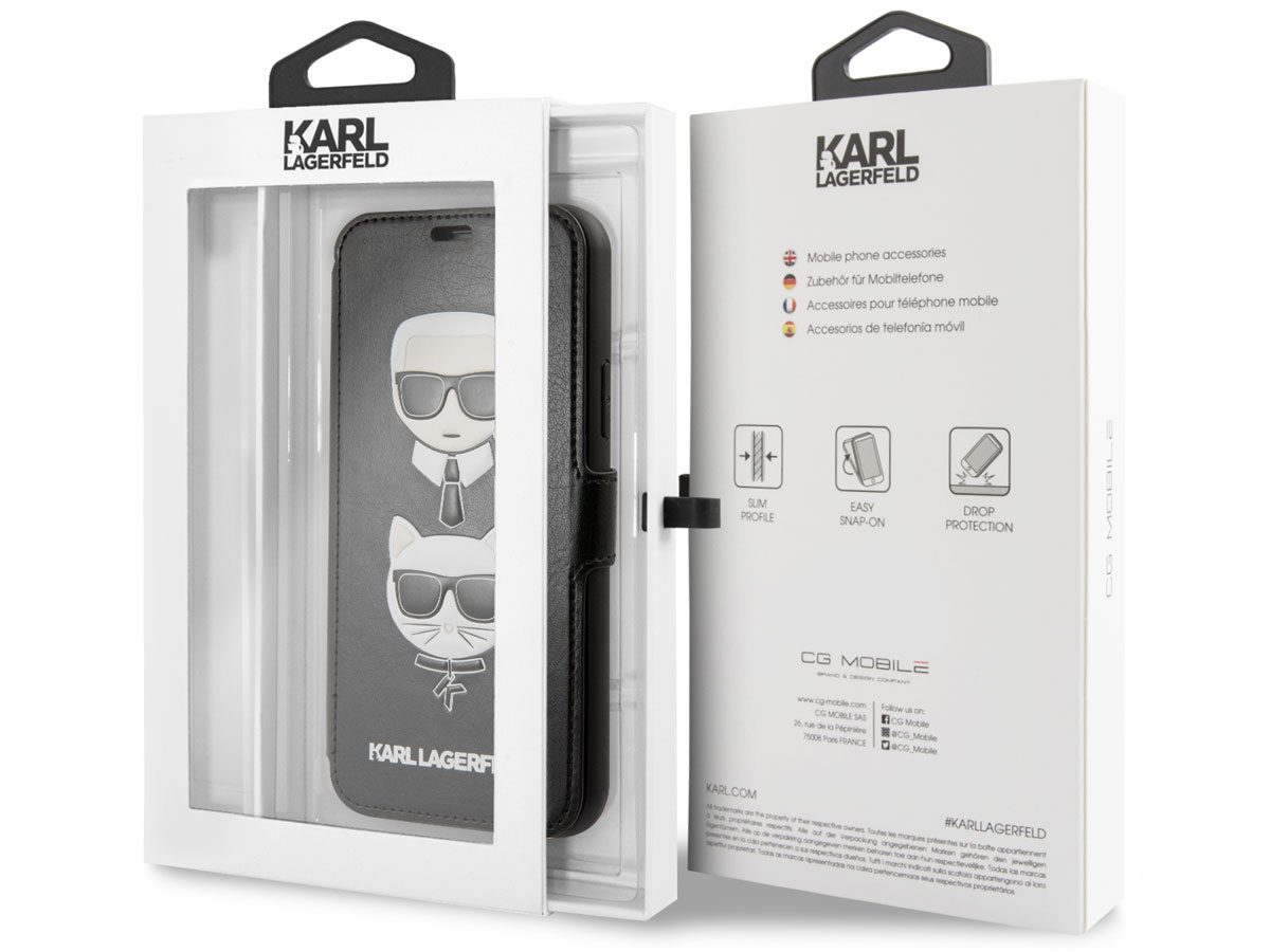 Karl Lagerfeld & Choupette Bookcase - iPhone 11 Pro hoesje