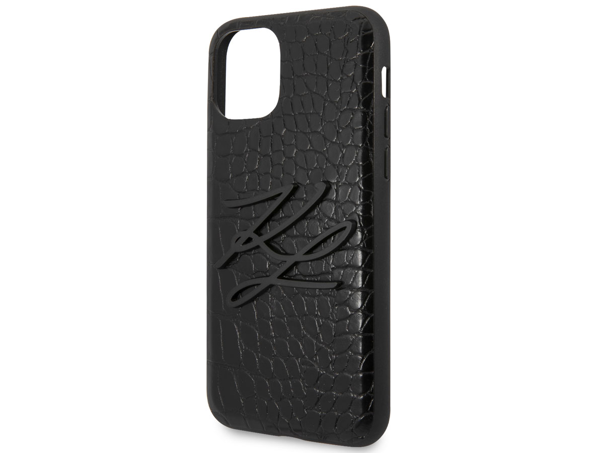 Karl Lagerfeld Initials Case Croco - iPhone 11 Pro hoesje