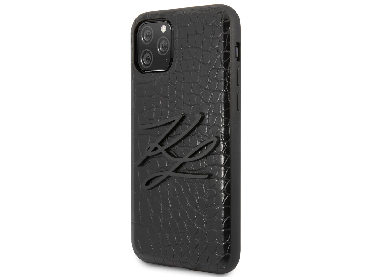 Karl Lagerfeld Initials Case Croco - iPhone 11 Pro hoesje