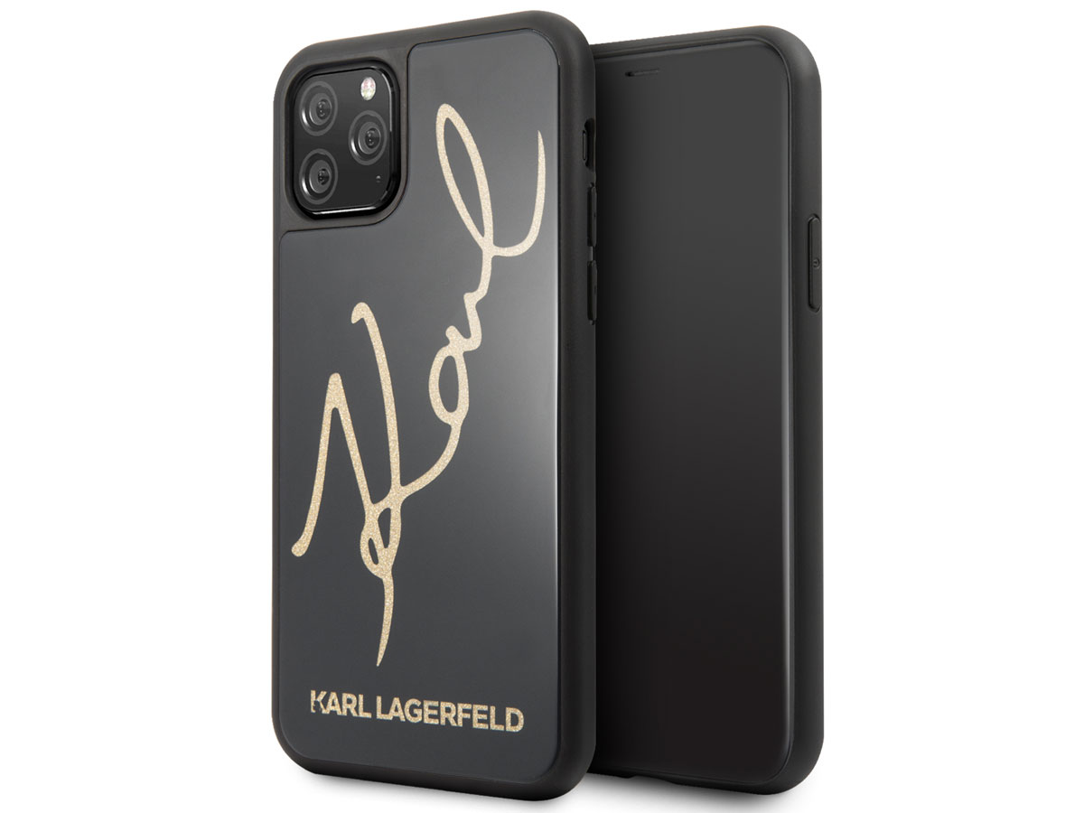 Karl Lagerfeld Signature HD Glass Case - iPhone 11 Pro hoesje