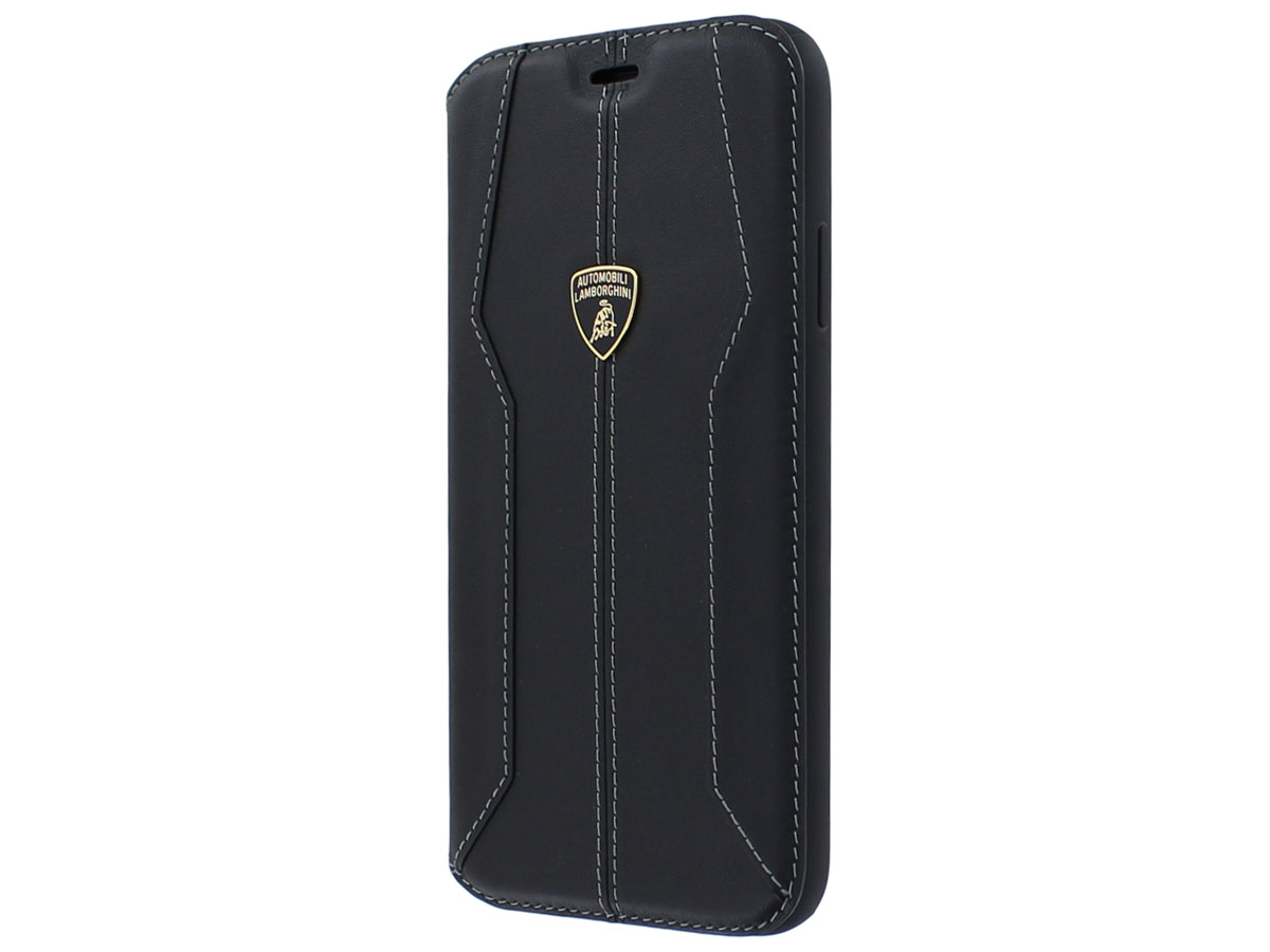 Lamborghini Leather Bookcase Zwart - iPhone 11 Pro hoesje