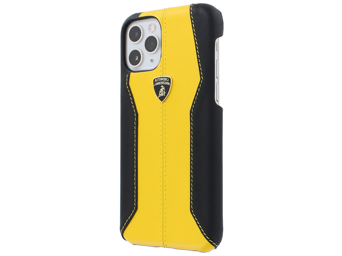 Lamborghini Leather Case Geel - iPhone 11 Pro hoesje