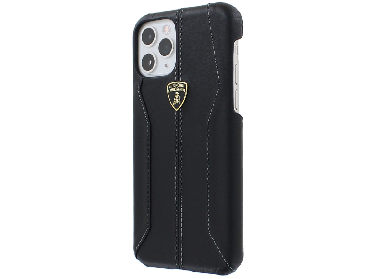 Lamborghini Leather Case Zwart - iPhone 11 Pro hoesje