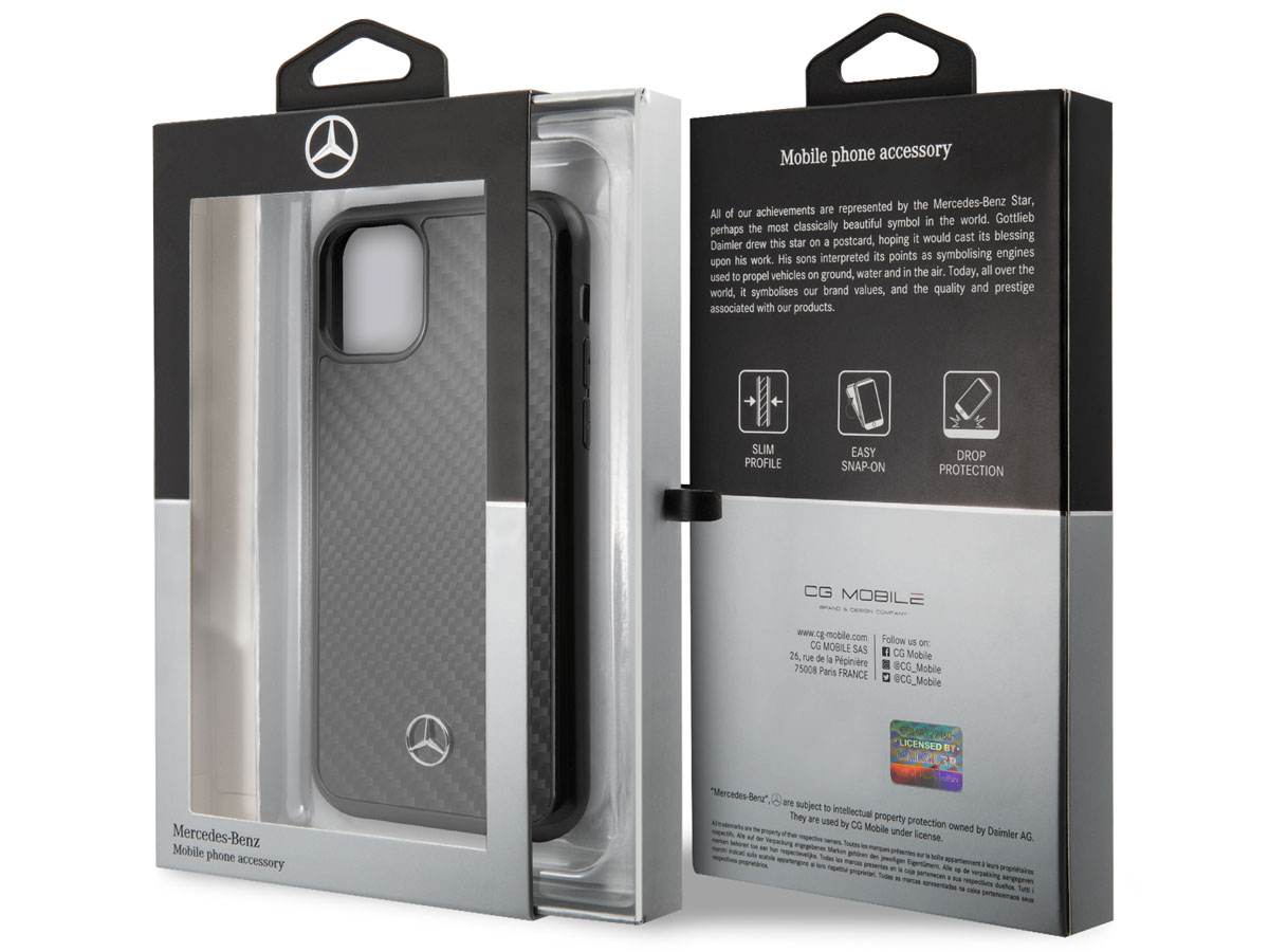 Mercedes-Benz Carbon Fiber Case - iPhone 11 Pro Max hoesje