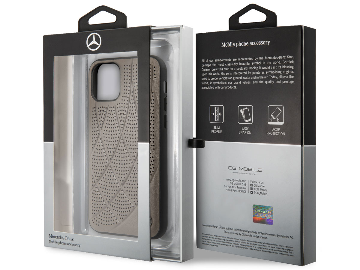 Mercedes-Benz Leather Case Bruin - iPhone 11 Pro hoesje