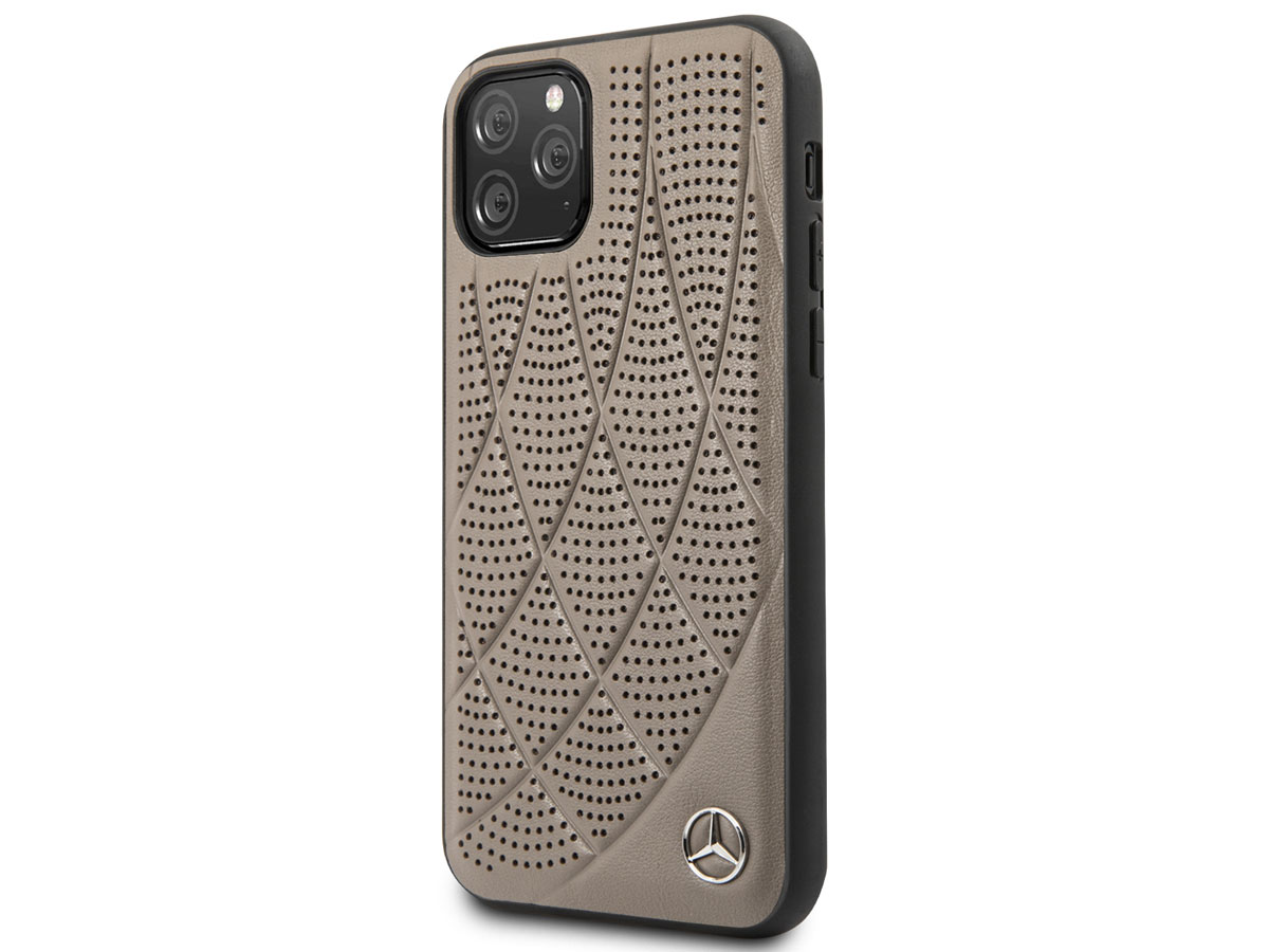 Mercedes-Benz Leather Case Bruin - iPhone 11 Pro hoesje