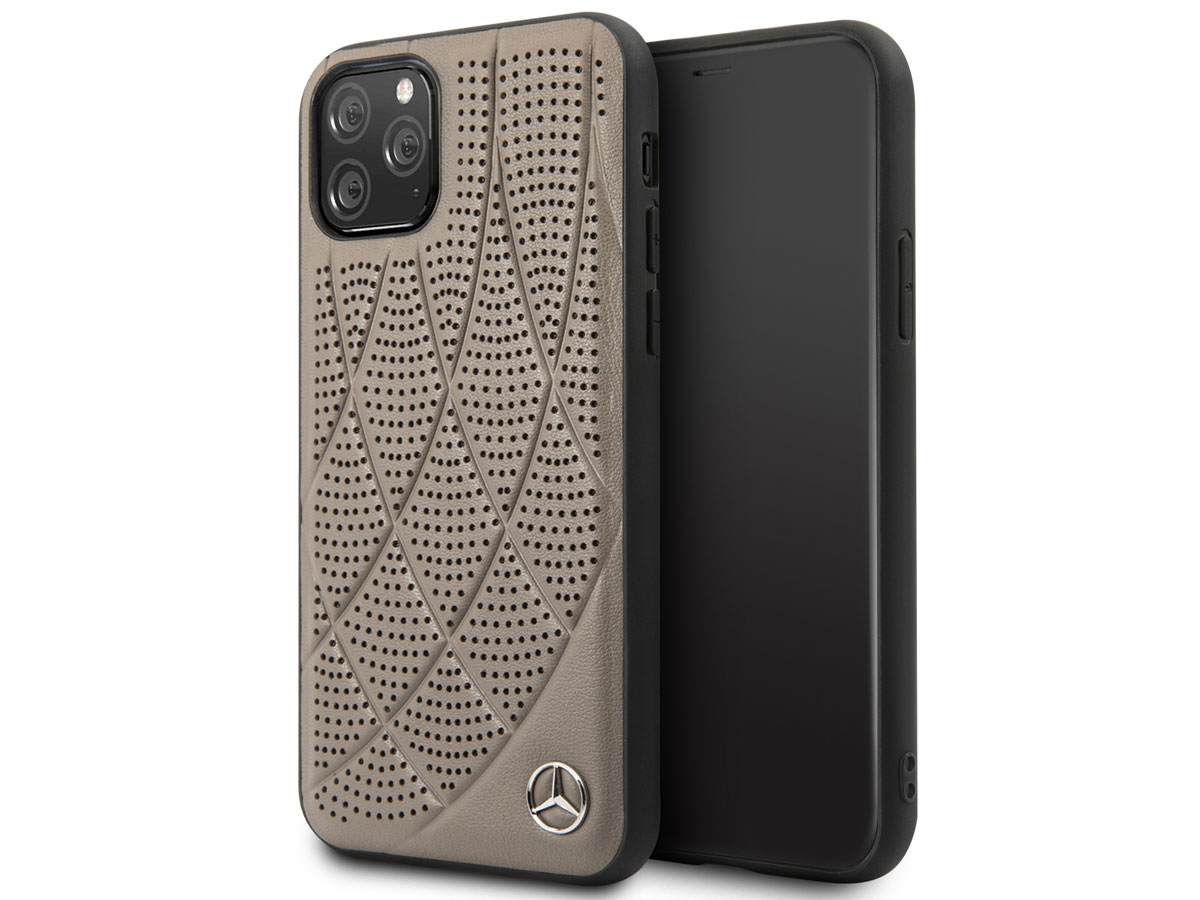 Mercedes-Benz Leather Case Bruin - iPhone 11 Pro hoesje