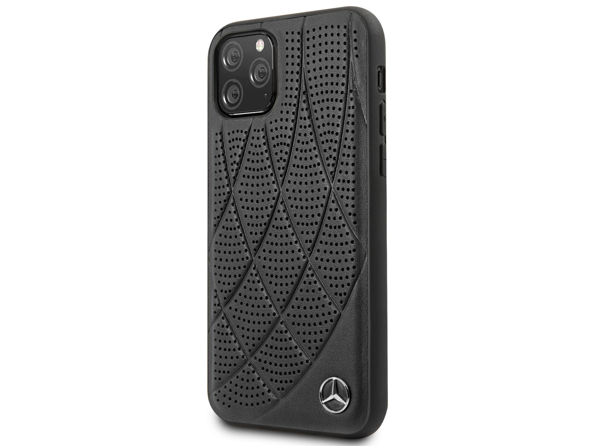 Mercedes-Benz Leather Case Zwart - iPhone 11 Pro hoesje