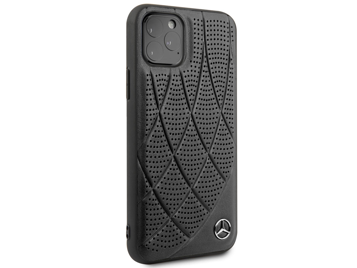 Mercedes-Benz Leather Case Zwart - iPhone 11 Pro hoesje