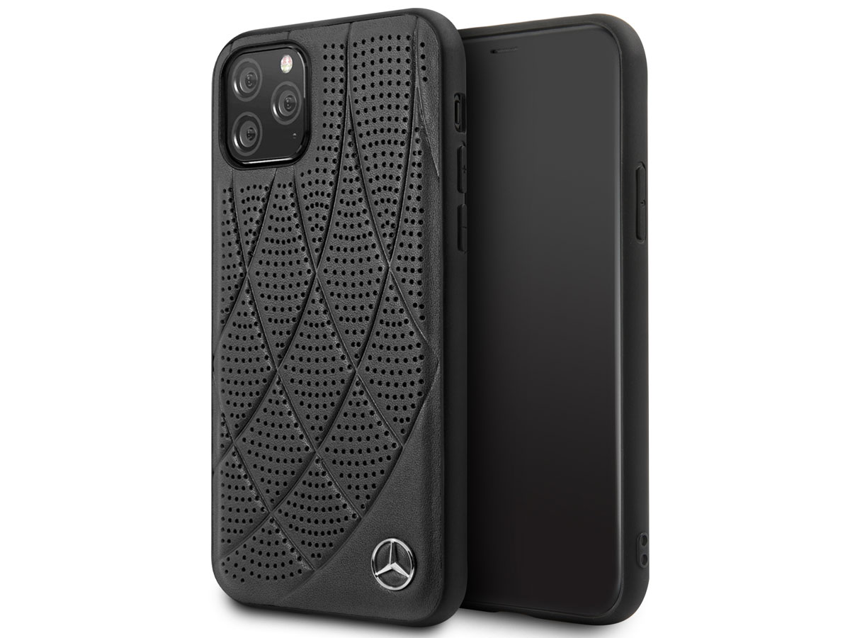 Mercedes-Benz Leather Case Zwart - iPhone 11 Pro hoesje