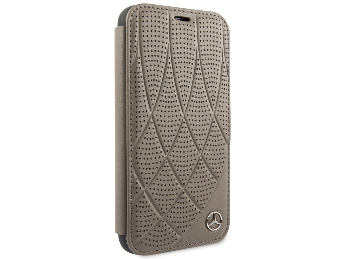 Mercedes-Benz Leather Bookcase Bruin - iPhone 11 Pro hoesje