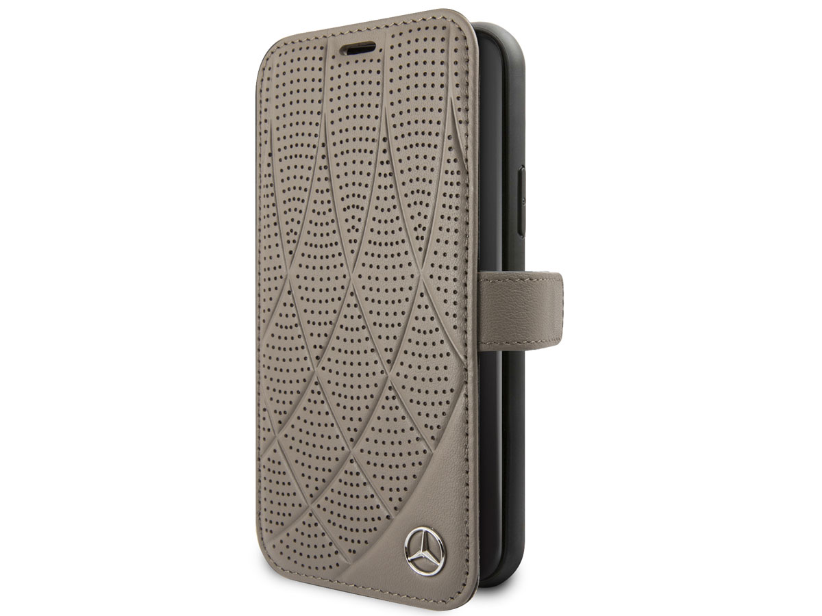 Mercedes-Benz Leather Bookcase Bruin - iPhone 11 Pro hoesje