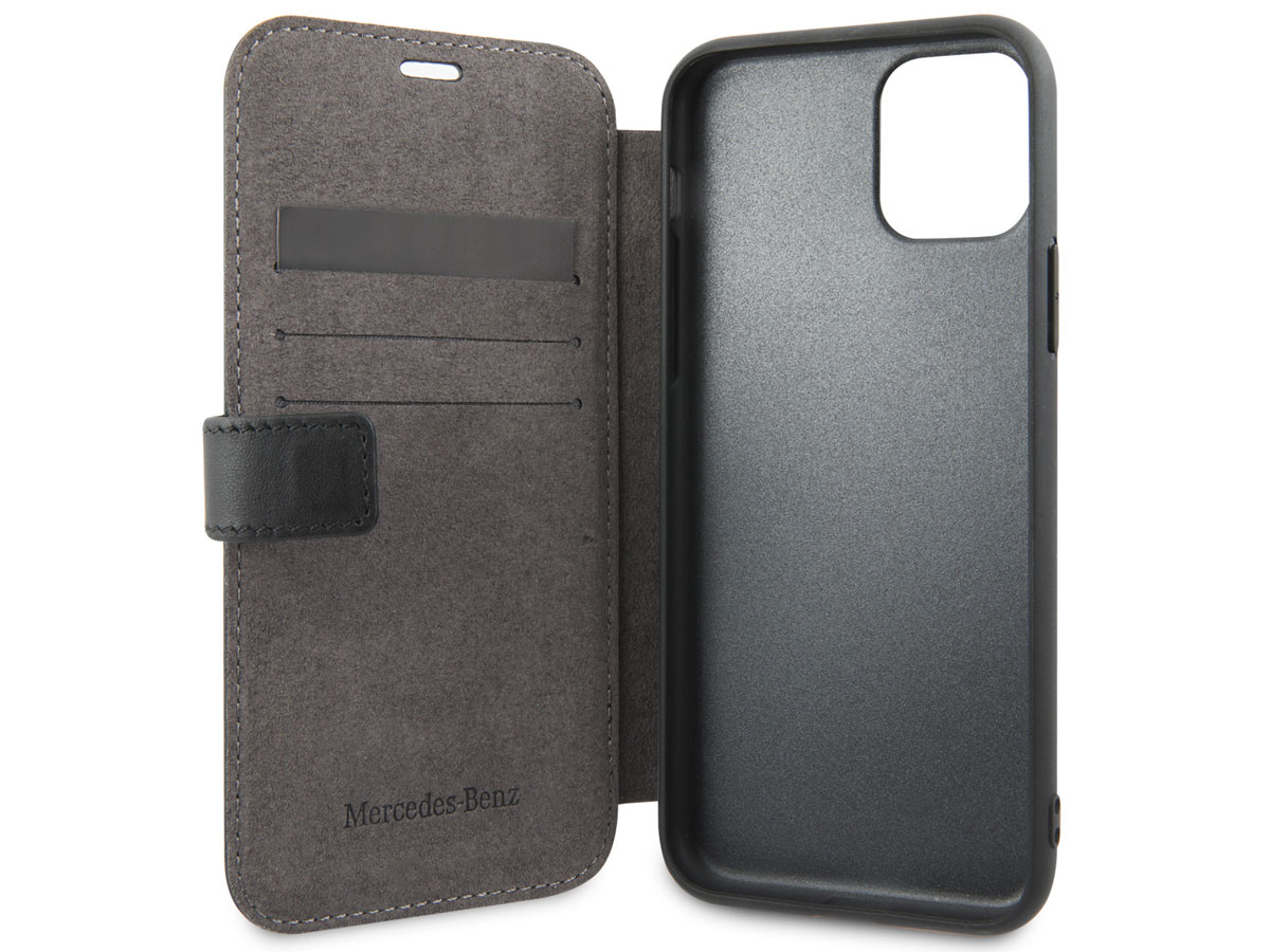 Mercedes-Benz Leather Bookcase Zwart - iPhone 11 Pro hoesje