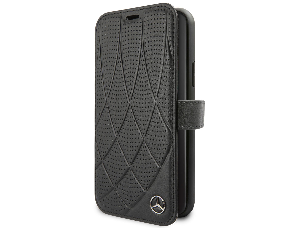 Mercedes-Benz Leather Bookcase Zwart - iPhone 11 Pro hoesje