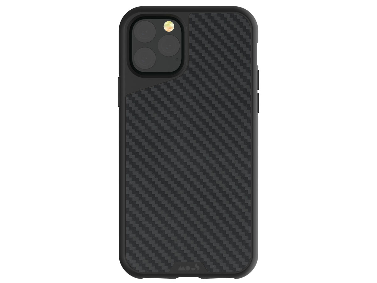 Mous AraMax Carbon Case Zwart - iPhone 11 Pro hoesje