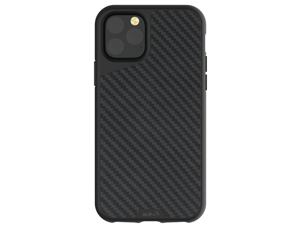 Mous AraMax Carbon Case Zwart - iPhone 11 Pro Max hoesje