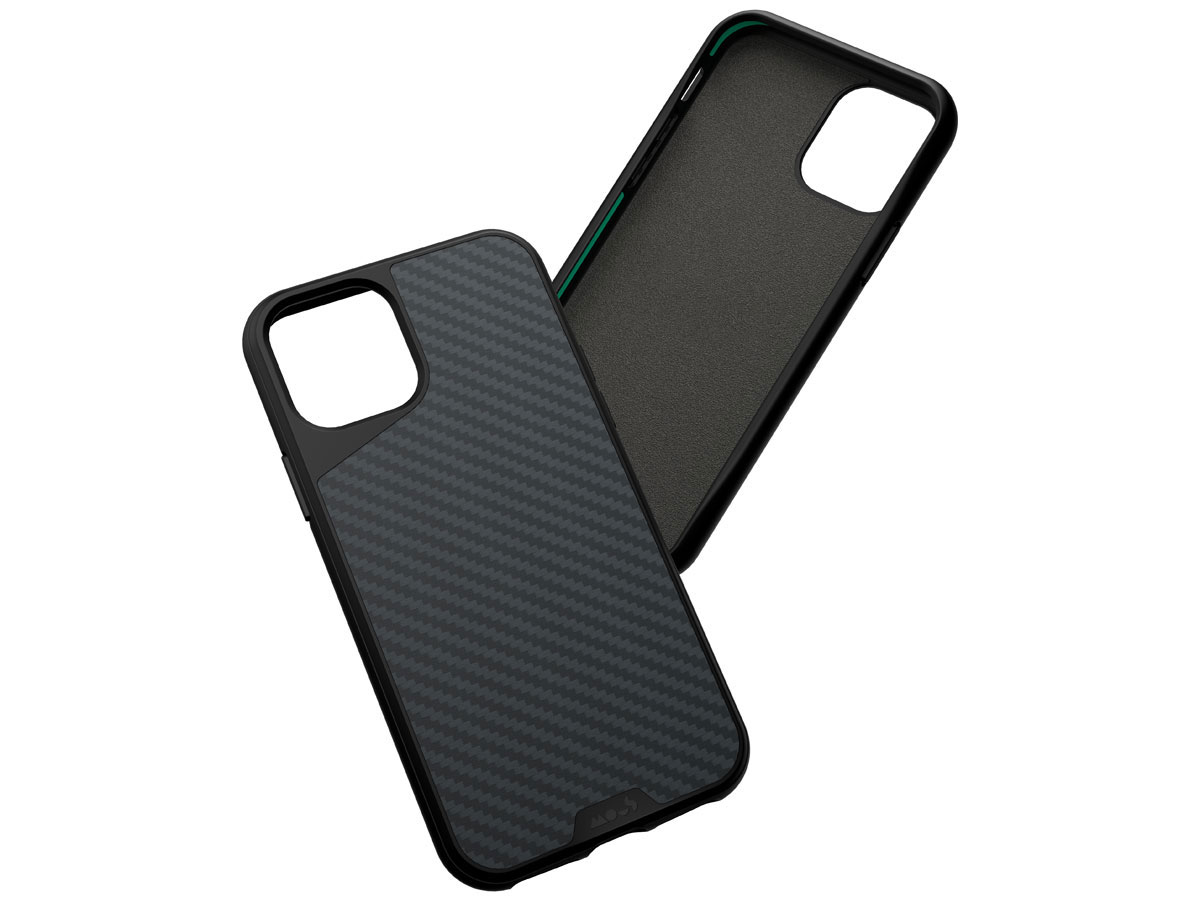 Mous AraMax Carbon Case Zwart - iPhone 11 Pro Max hoesje