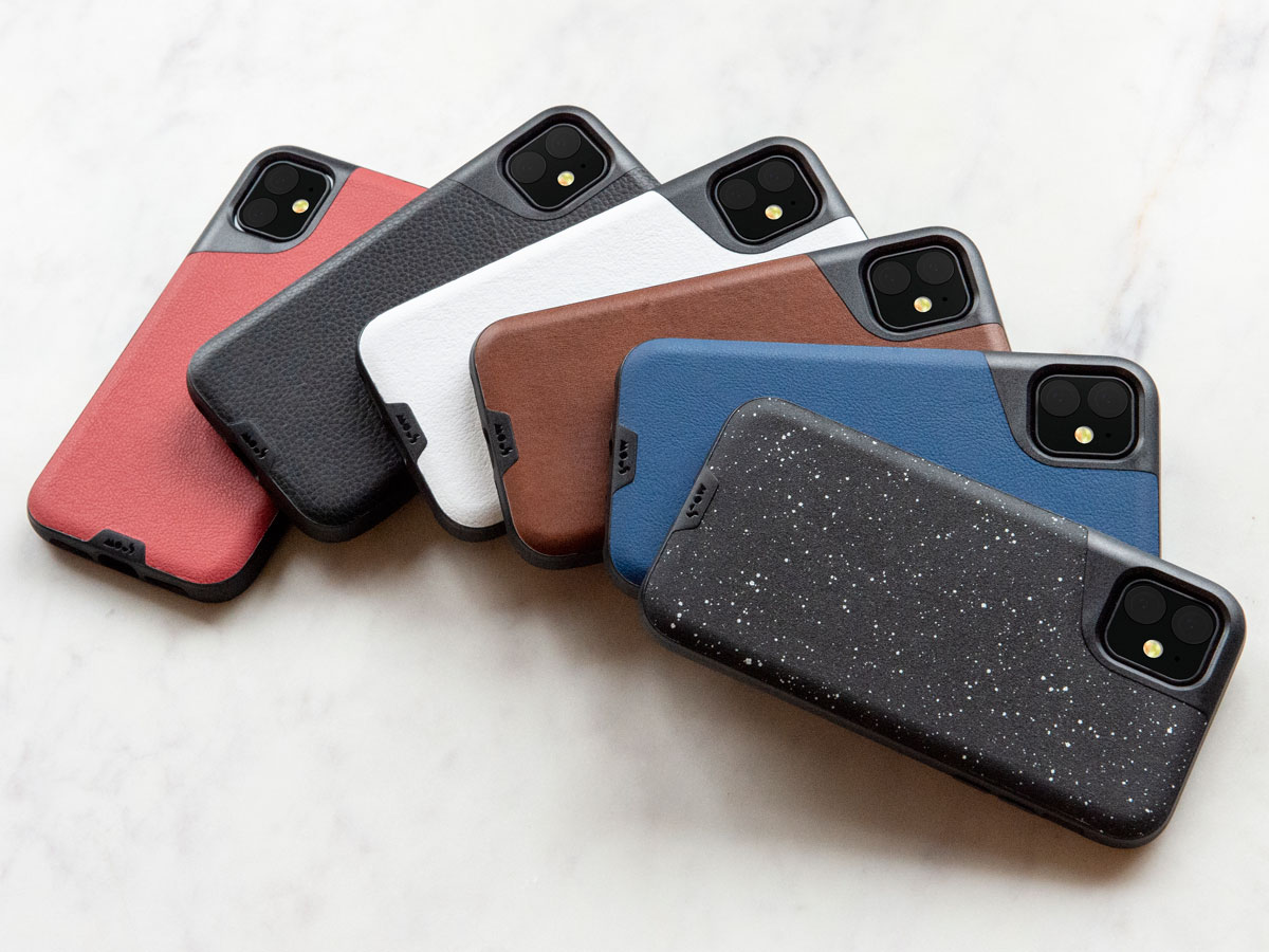 Mous Contour Leather Case Blauw - iPhone 11 Pro hoesje