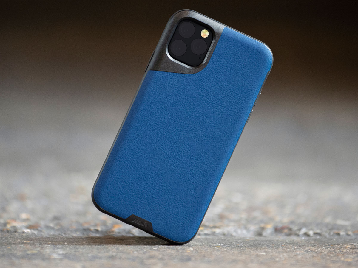 Mous Contour Leather Case Blauw - iPhone 11 Pro hoesje