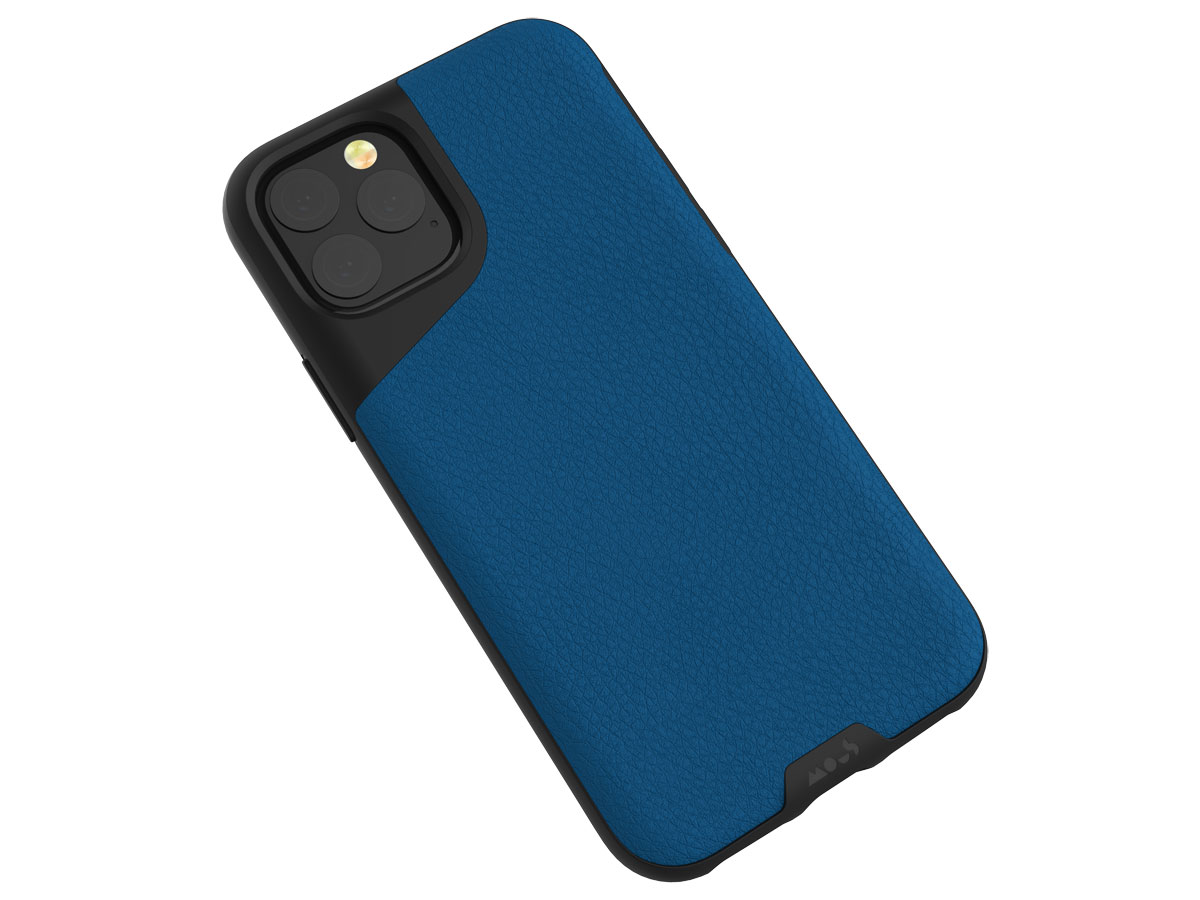 Mous Contour Leather Case Blauw - iPhone 11 Pro hoesje