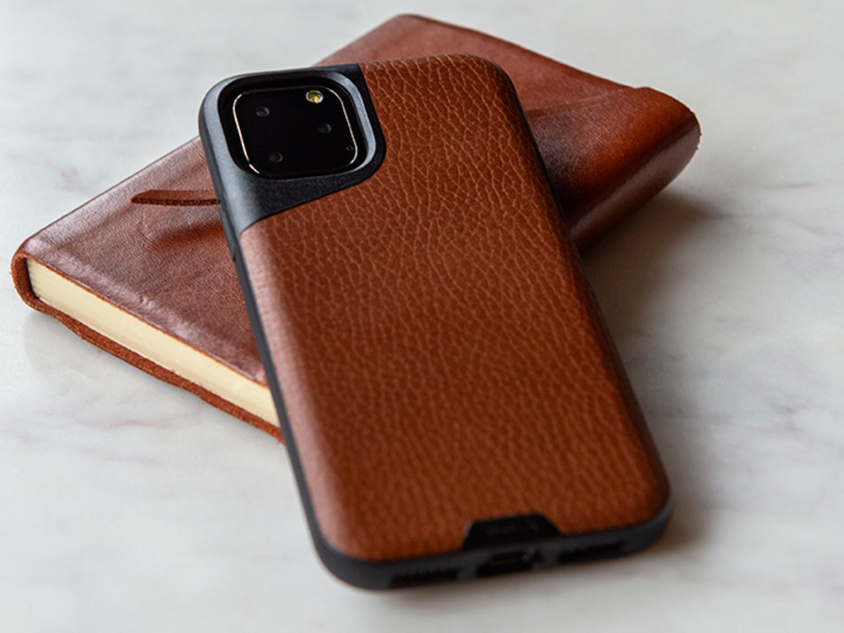 Mous Contour Leather Case Bruin - iPhone 11 Pro hoesje