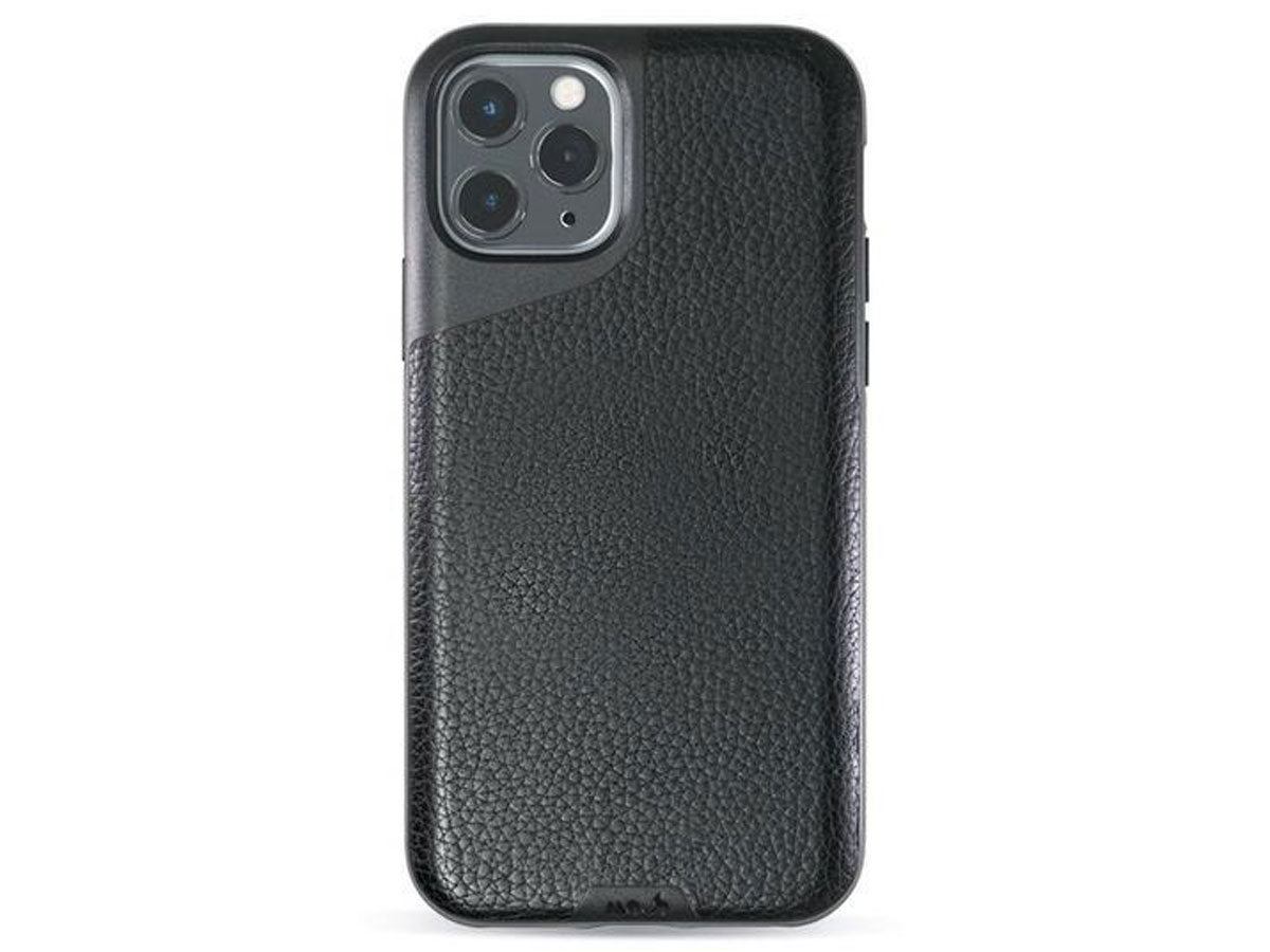 Mous Contour Leather Case Zwart - iPhone 11 Pro hoesje