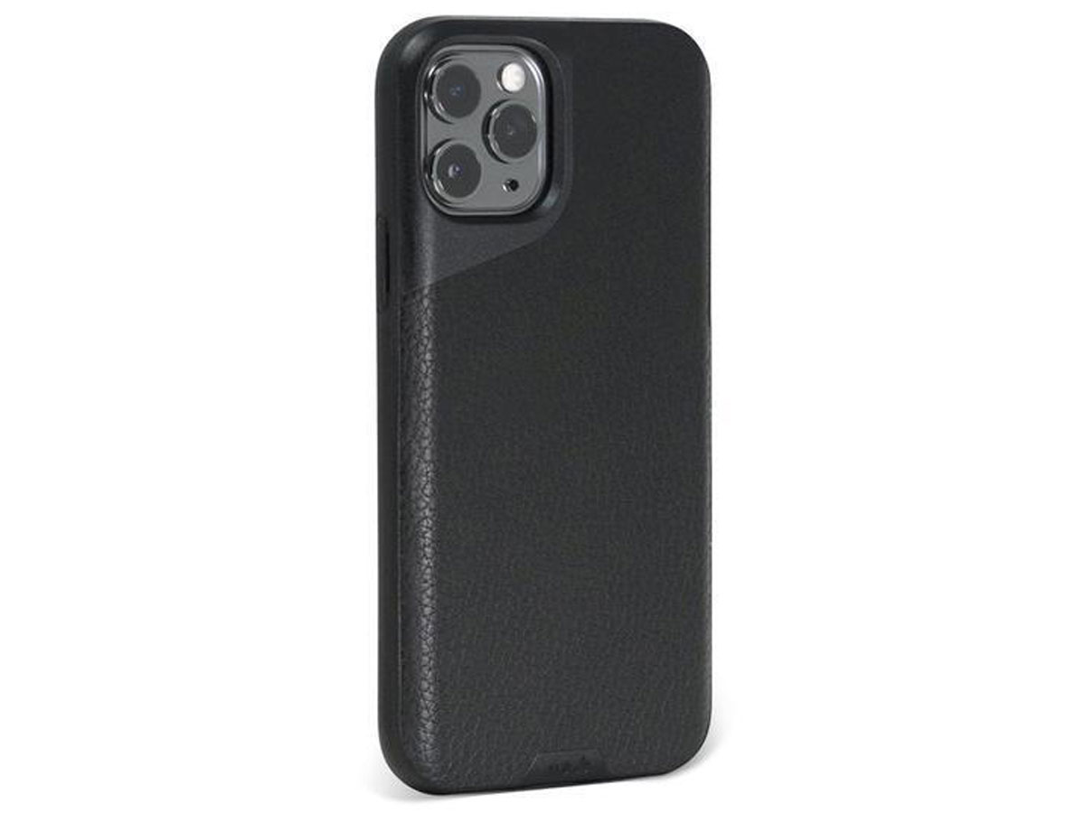 Mous Contour Leather Case Zwart - iPhone 11 Pro hoesje