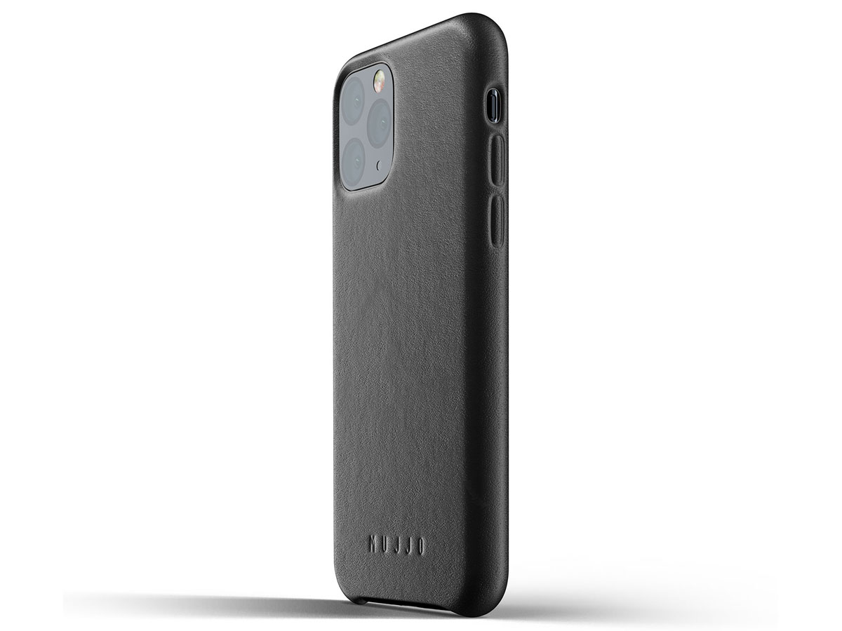 Mujjo Full Leather Case Zwart Leer - iPhone 11 Pro Hoesje