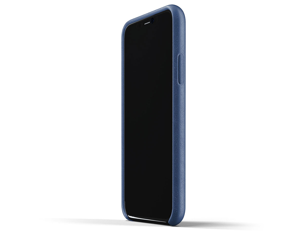 Mujjo Full Leather Wallet Case Blauw Leer - iPhone 11 Pro Hoesje