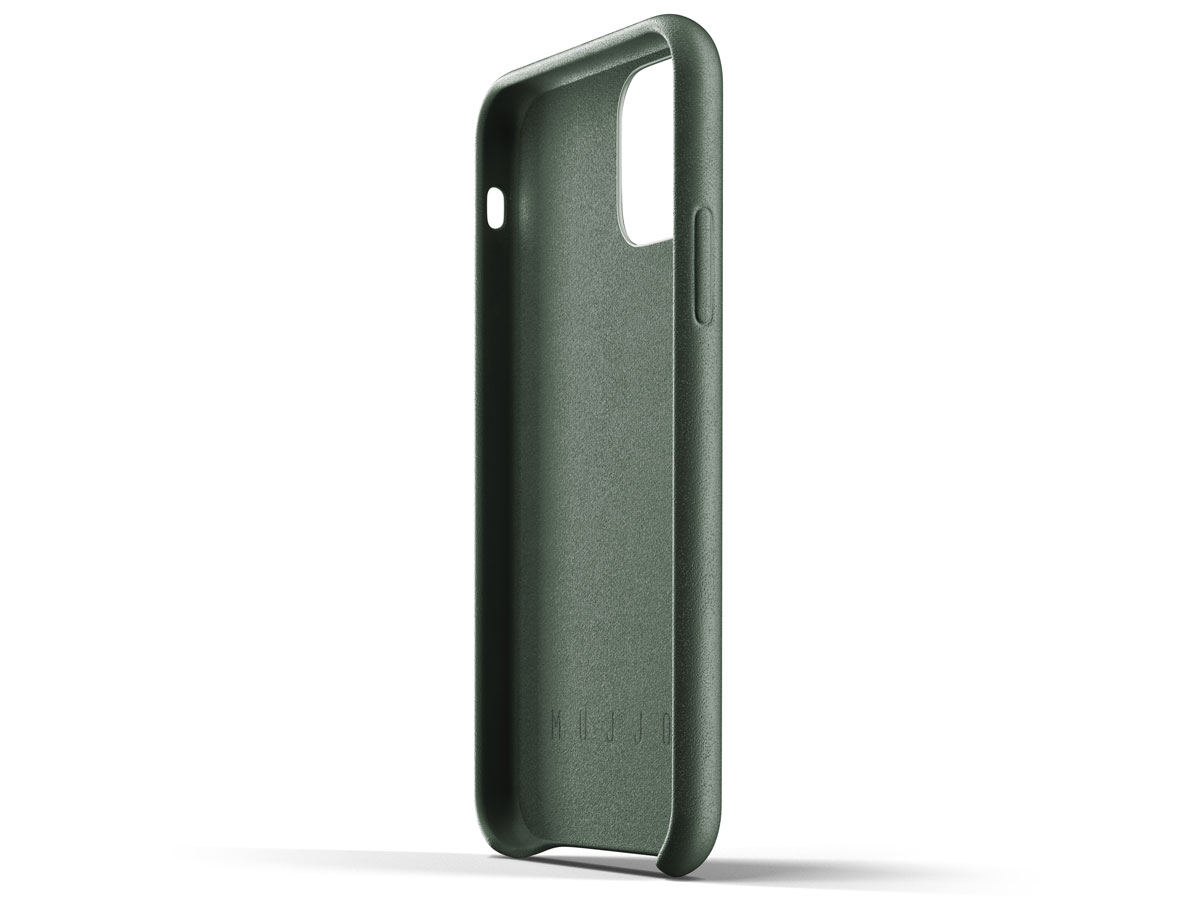 Mujjo Full Leather Wallet Case Groen Leer - iPhone 11 Pro Hoesje