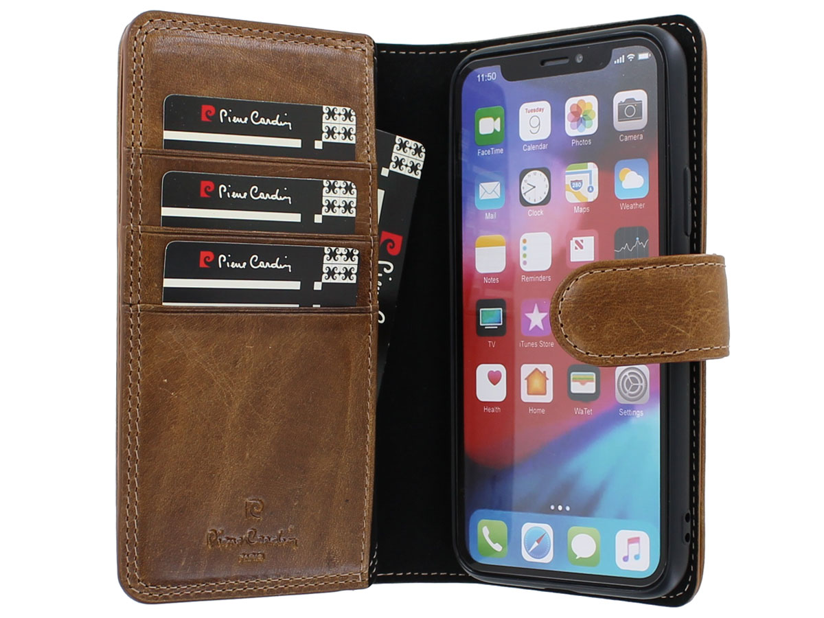 Pierre Cardin True Wallet Bruin Leer - iPhone 11 Pro hoesje