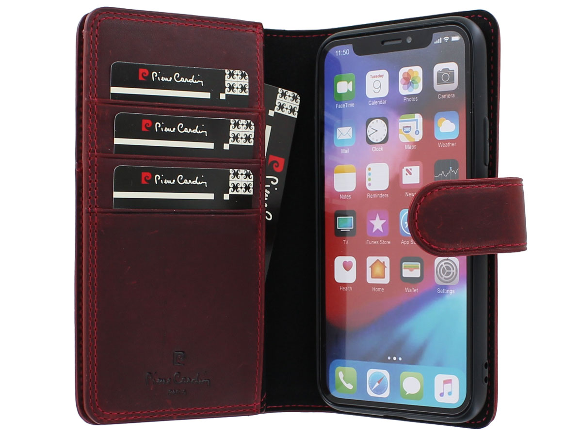 Pierre Cardin True Wallet Rood Leer - iPhone 11 Pro hoesje