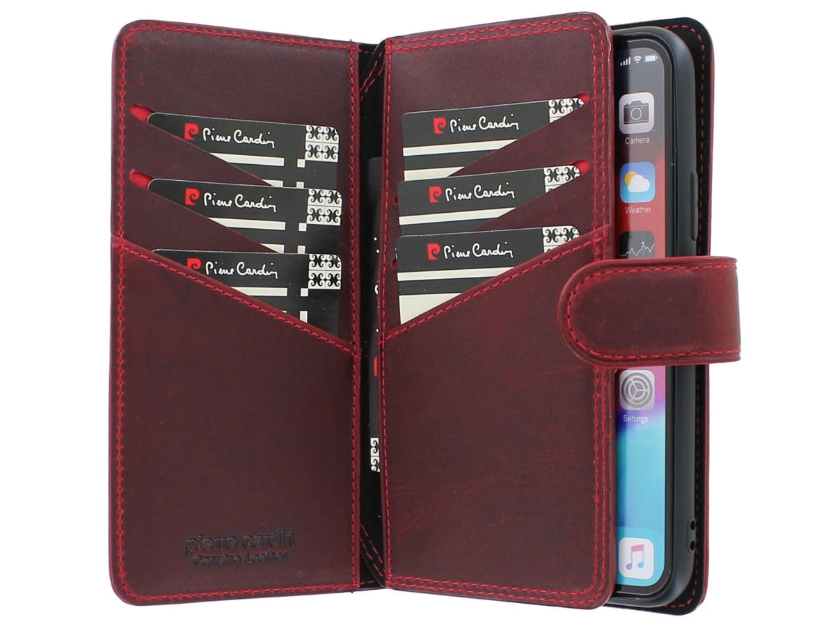 Pierre Cardin True Wallet Rood Leer - iPhone 11 Pro hoesje