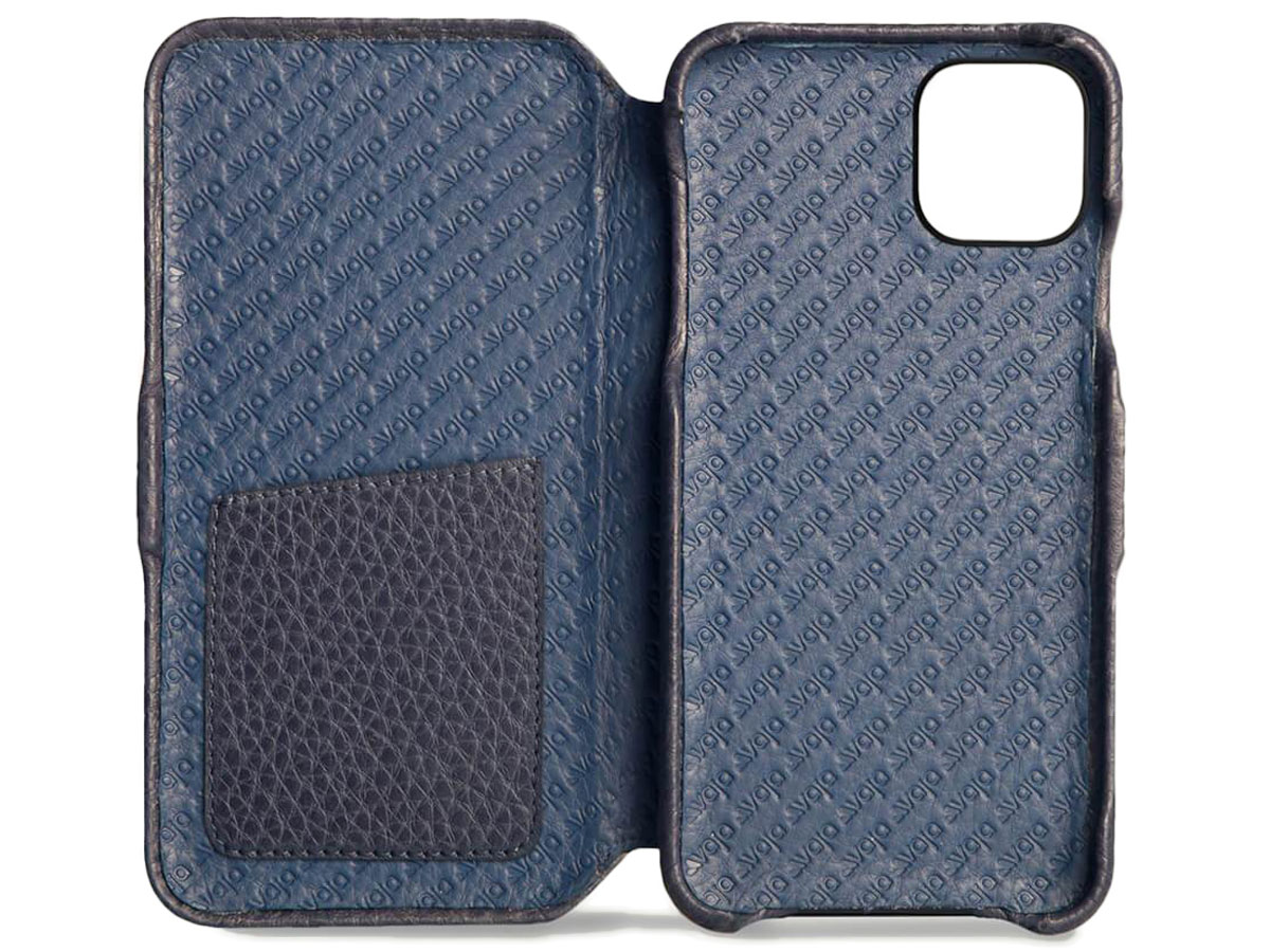 Vaja Folio Case Donkerblauw - iPhone 11 Pro Hoesje Leer