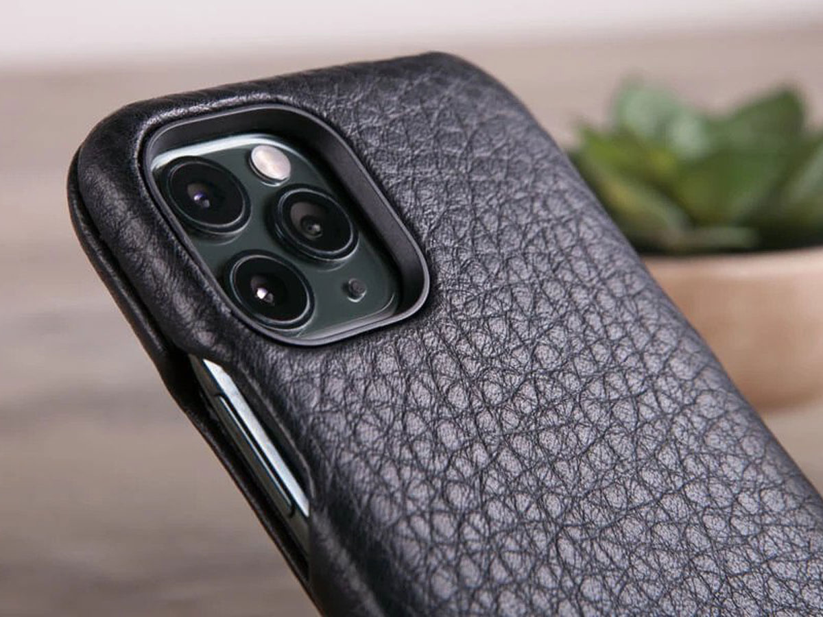 Vaja Top Leather Flipcase Zwart - iPhone 11 Pro Hoesje Leer