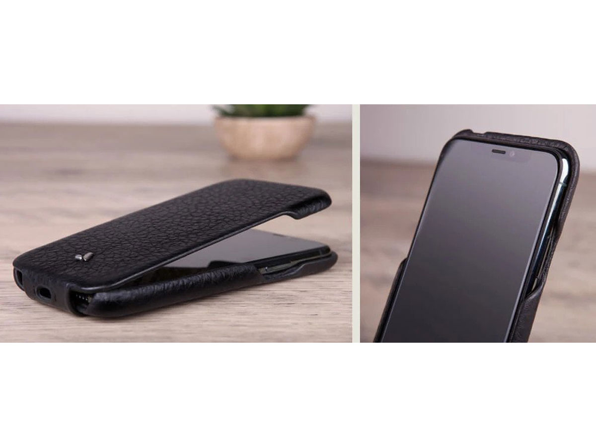 Vaja Top Leather Flipcase Zwart - iPhone 11 Pro Hoesje Leer