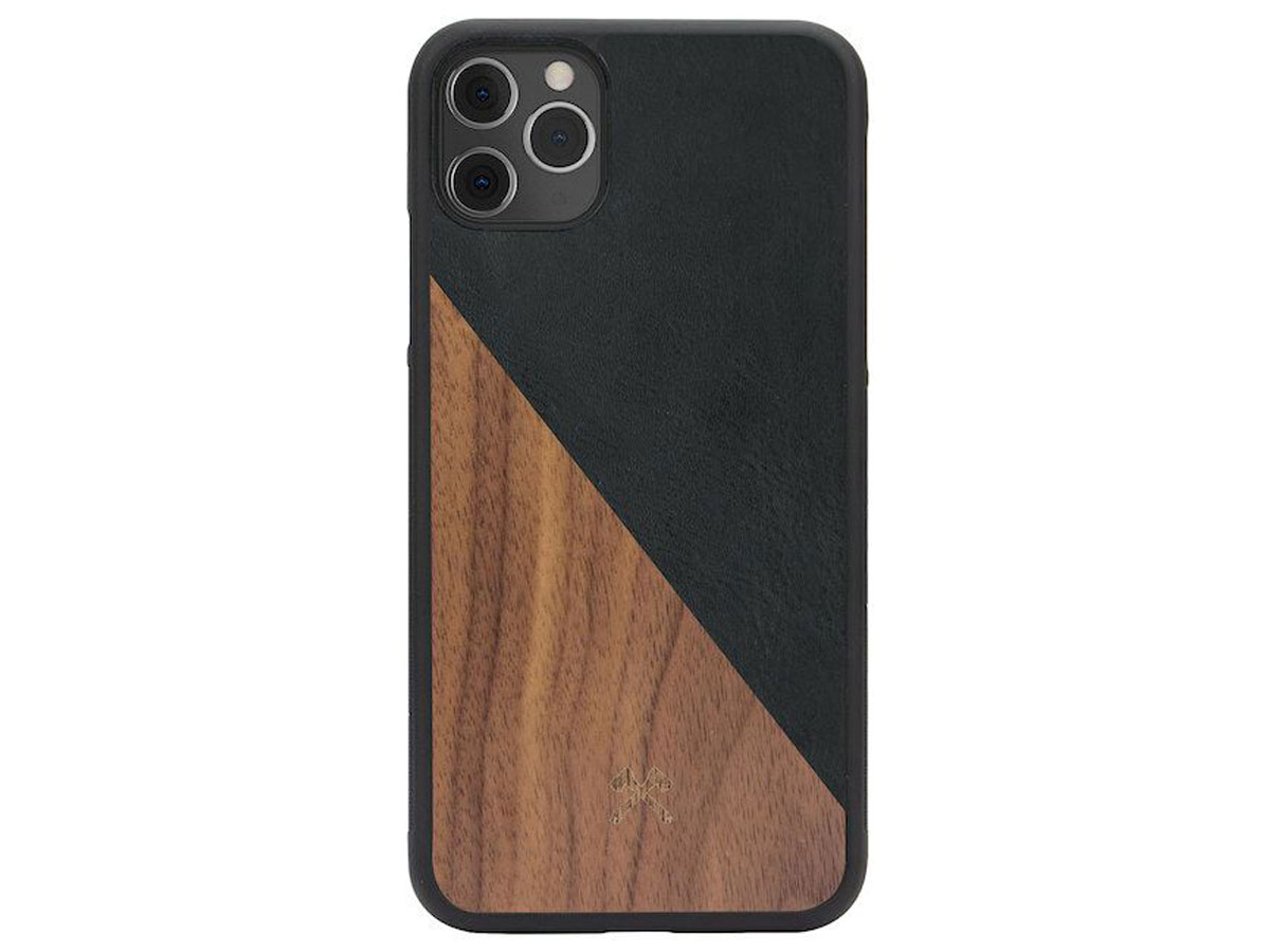 Woodcessories EcoSplit Zwart - Houten iPhone 11 Pro hoesje