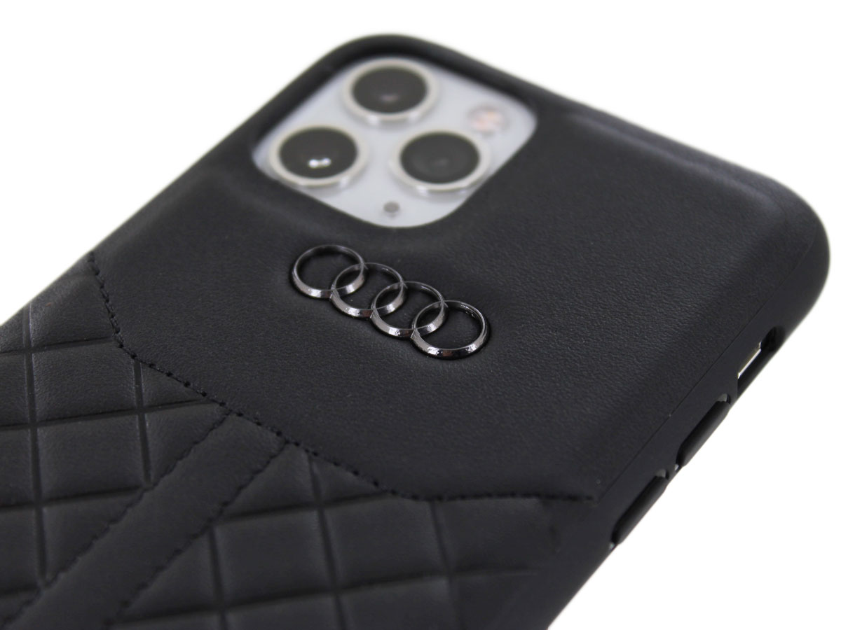 Audi Q8 Series Case Zwart Leer - iPhone 11 Pro Max hoesje