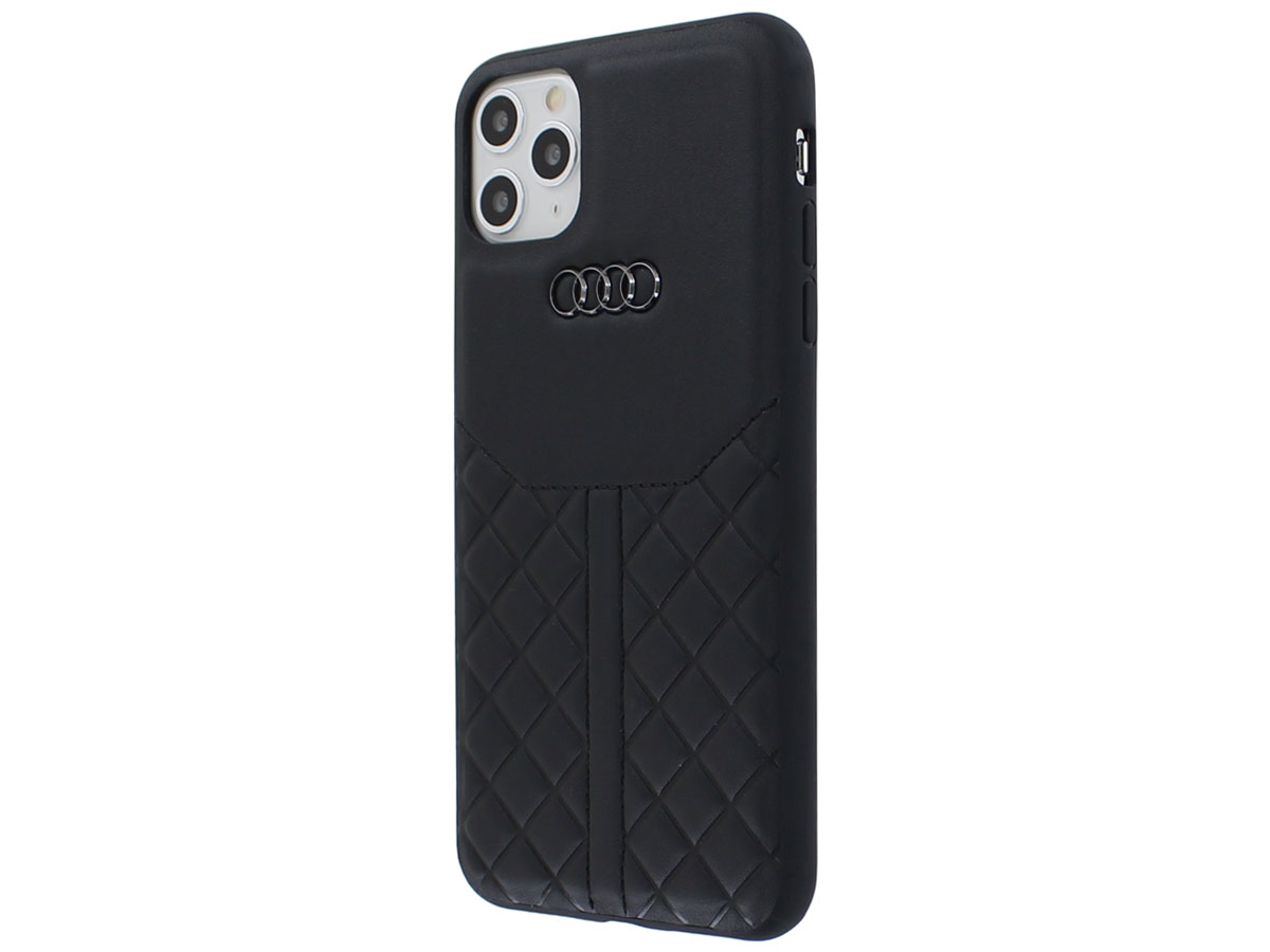 Audi Q8 Series Case Zwart Leer - iPhone 11 Pro Max hoesje