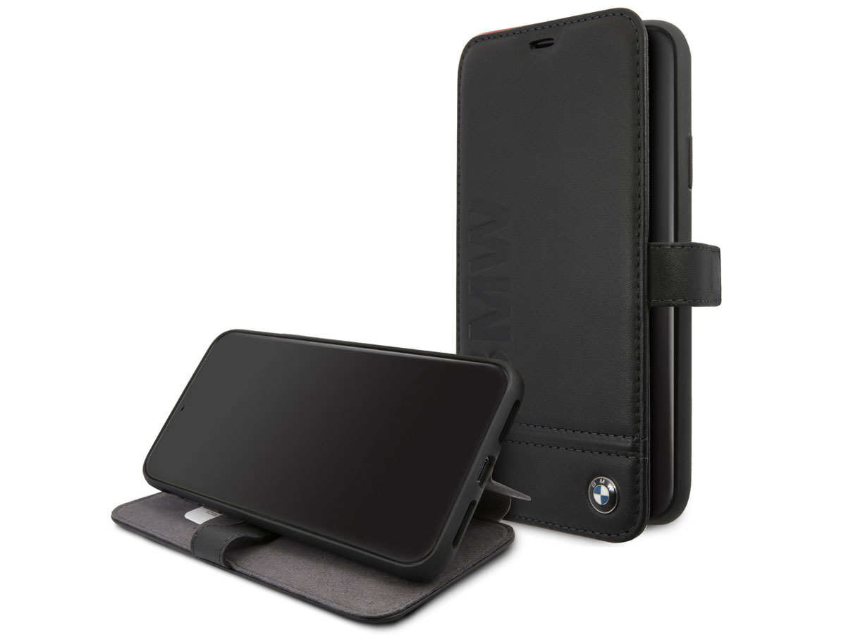 BMW Signature Bookcase Zwart Leer - iPhone 11 Pro Max hoesje