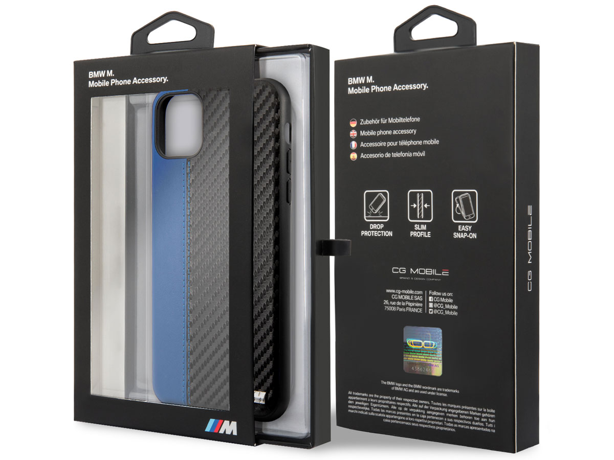 BMW M Sport Stitched Case Blauw - iPhone 11 Pro Max hoesje