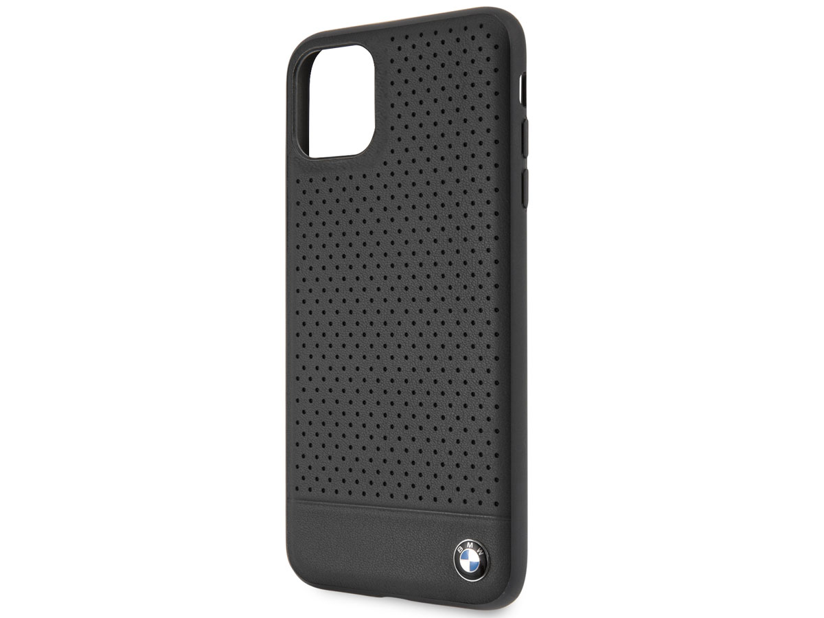 BMW Perforated Case Zwart Leer - iPhone 11 Pro Max hoesje