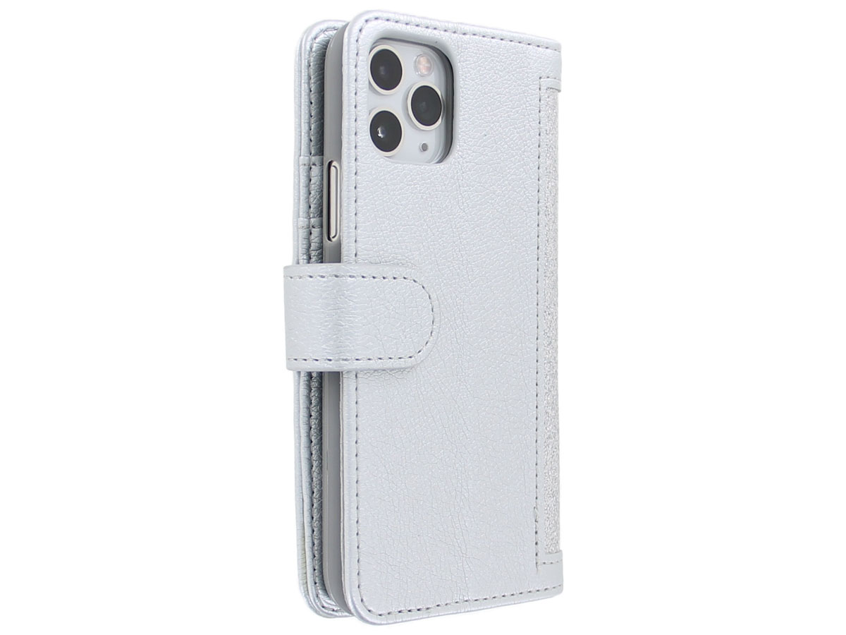 Glitsie Zip Case met Rits Zilver - iPhone 11 Pro Max hoesje