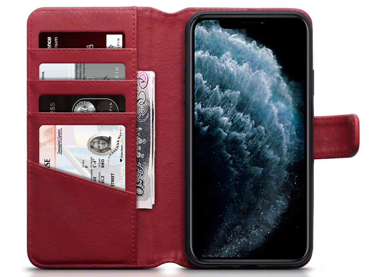 CaseBoutique Leather Wallet Rood Leer - iPhone 11 Pro Max hoesje
