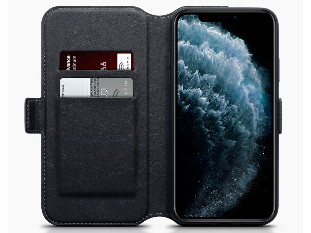 CaseBoutique Leather Case Zwart Leer - iPhone 11 Pro Max hoesje