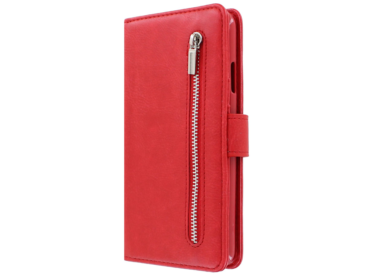 Zipper Wallet Case met Ritsvakje Rood - iPhone 11 Pro Max hoesje
